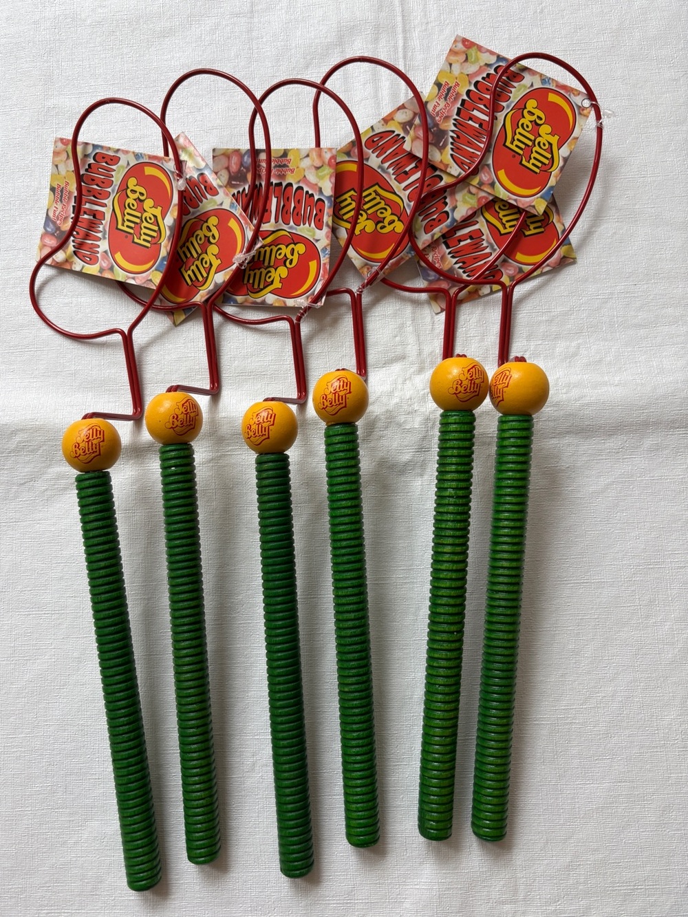 Jelly Belly Bubble Wands - Green Handle, Yellow Bubble Ball (Set of 6)